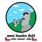 Circle icon Moai Heades Field. vector illustration