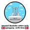 Circle icon Monument Foundation of Workers Party in Pyoungyang North Korea. icon vector illustration