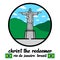 Circle icon Statue of Christ the Redeemer in Rio de Janeiro vector line icon.