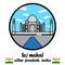 Circle Icon Taj Mahal. vector illustration