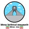 Circle icon Tehran Historical Monuments Iran icon. vector illustration
