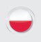 Circle icon vector illustration of poland country flag