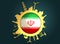 Circle with industry relative silhouettes. Iran flag