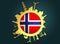 Circle with industry relative silhouettes. Norway flag