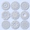 Circle lace ornament, round ornamental geometric