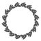 Circle leaf frames. Floral leaves round frame, flower ornament circles and flowers circled border. Laurel leaf wreath icons for