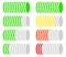 Circle level meter, gauge, comparison chart. Color coded version