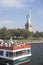 Circle Line Boat at the Statue of Liberty, New York City, New York