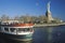 Circle Line Boat at the Statue of Liberty, New York City, New York