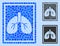 Circle Lungs Fluorography Icon Collage
