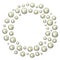 Circle made of scattered pearls 3D