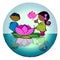 Circle Mandala with Lotus Flower, Cartoon for Baby Children-Diversity