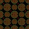 Circle maze colorful seamless pattern on black background