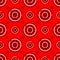 Circle maze colorful seamless pattern on red background