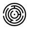 Circle maze or labyrinth black icon .