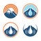 Circle Mountain Alert Sound Signal Logo Symbol Set