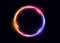 Circle neon glow. Light effects. Round purple frame. Glare ring space. Magic motion elements. Gradient line shape with