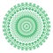 Circle openwork mandala. Green colors. Sign Aum / Om / Ohm in center.