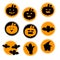 Circle Orange Black Halloween symbols