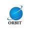 circle orbit science planet logo