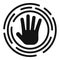 Circle palm scanning icon simple vector. Id security