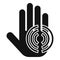 Circle palm scanning icon simple vector. Print data id