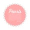 Circle pearl frame with pretty pink background. Vector illustration