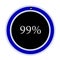 Circle percentage diagrams meter showing 99%