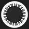 Circle piano keys background