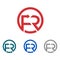 Circle R Letter Arrow Move Forward Initial Logo Symbol