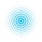 Circle radar wave. Sound ripple icon. Blue effect pulse isolated on white background. Signal radio. Pattern sonar. Vibration line