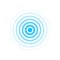 Circle radar wave. Sound ripple icon. Blue effect pulse isolated on white background. Signal radio. Pattern sonar. Vibration line