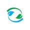 Circle recycle nature leaf logo design