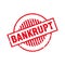 Circle Red Grungy Bankrupt Stamp Sign Template Vector