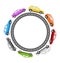 Circle Road Frame with Colorful Cars on White