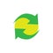 Circle rotation green arrow logo vector