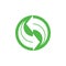 Circle rotation green recycle geometric symbol vector