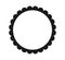 Circle scalloped frame. Scalloped edge round shape. Simple label and sticker form. Flower silhouette lace frame. Repeat