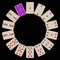 Circle shape diams playing cards isolated on black