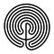 Circle shaped Cretan labyrinth, classical design, single path in 7 courses