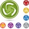 Circle, sphere in color, it services and multimedia logo