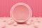 circle sphere layer balls bubbles pink pastel stand product minimal geometric. commercial display advertisement inner seat pearl.