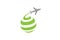 Circle Spiral Green aircraft Creative Air Logo