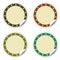 Circle sticker with stars, beige