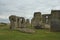 Circle stones on cloudy day at stonehenge