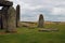 Circle stones on cloudy day at stonehenge