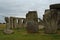 Circle stones on cloudy day at stonehenge