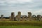 Circle stones on cloudy day at stonehenge