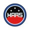 Circle stripe silhouette vector logo of aerospace mars program satellite space station. Galaxy investigations emblem