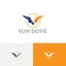 Circle Sun Pigeon Dove Bird Flying Wings Freedom Peace Logo